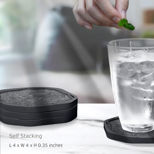 Posavasos Negros Para Bebidas Para Protección De Mesa Con Al