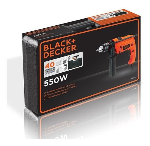 Kit Taladro Percutor 1/2 40 Acc Est Black & Decker Hd565k-b3