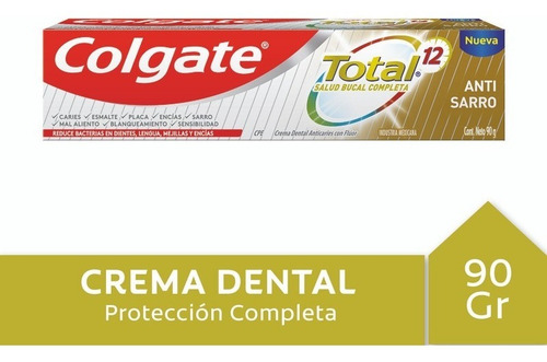 Crema Dental Colgate Total 12 Anti Sarro 90 G