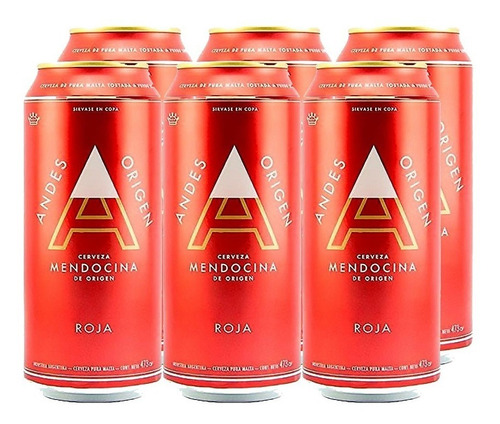 Imagen 1 de 10 de Andes Origen Roja . Cerveza . 473ml X 6 - Tomate Algo® -