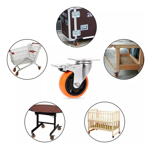 Rueda Para Carros Muebles Frenos 3 Pulgadas (100 Kg)