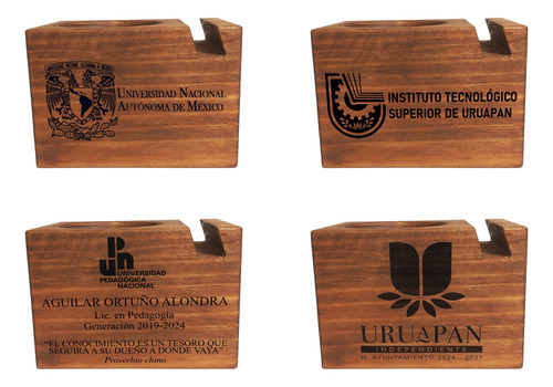 Porta Lápices, Porta Celular De Madera Personalizado