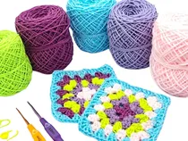 Comprar Kit Crochet Basico: 5 Crochet, 1 Mm X 50 Gr, Agujas, Ganchos