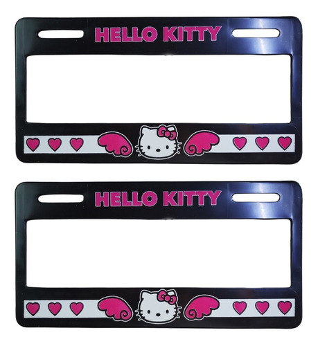 Set 2 Portaplacas Hello Kitty Universal Auto Y Camioneta