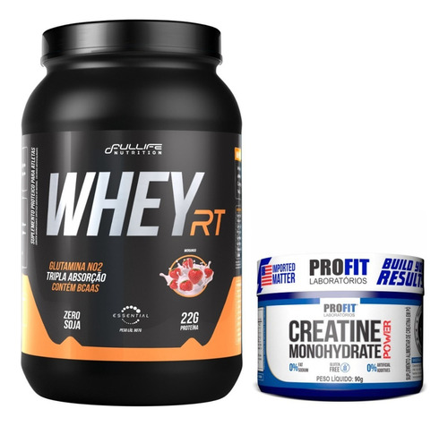 Suplemento Em Pó Kit Whey + Creatina Profit - Mega Sabor Morango