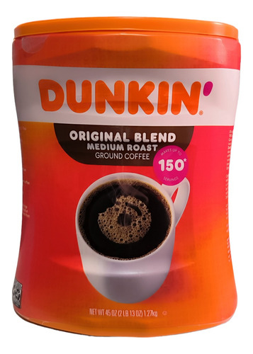 Café Dunkin Original Blend 1,27 Kg 150 Tazas. Americano