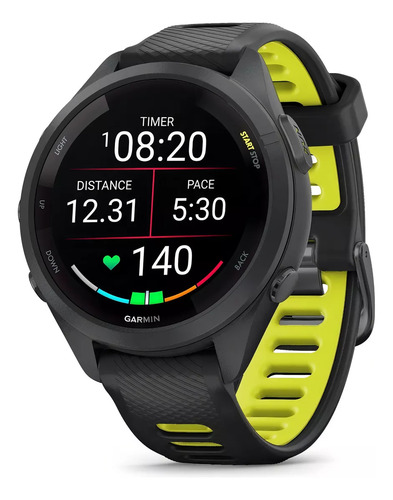 Garmin Forerunner 265s Preto Com Amarelo Tela Amoled 42mm