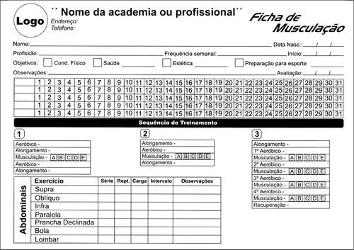 200 Unids Ficha De Treino Personalizado Musculação Academia | Parcelamento sem juros 200 Unids Ficha De Treino Personalizado Musculação Academia | Parcelamento sem juros