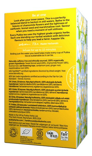 Té Infusión Pukka Relax Manzanilla Jengibre - 20 Bolsitas