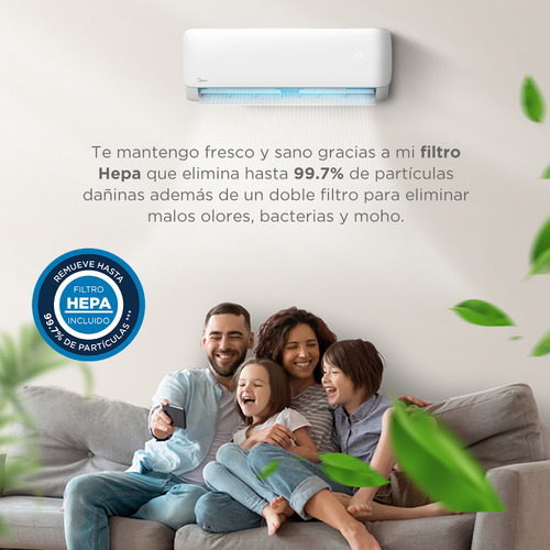 Minisplit Midea Max Fresh On Off, 1 Ton, Frío Calor, 220v