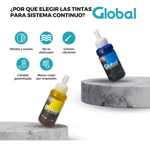Botella De Tinta Negra Black Dye Universal Tipo 664 673 70 Ml Cm3 Global Electronics Compatile Con Impresoras Epson Inkjet