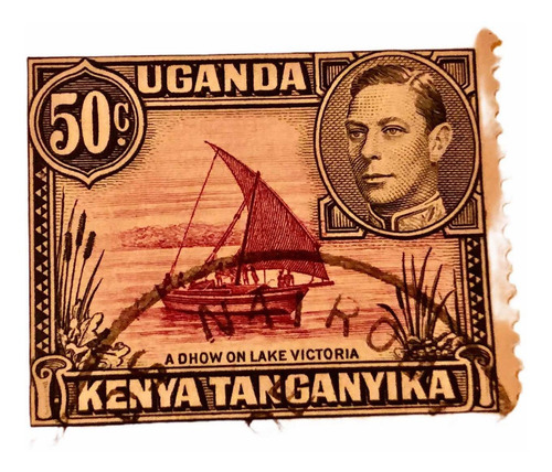4 Timbres Del País De Uganda Del Continente Africano (Usado)