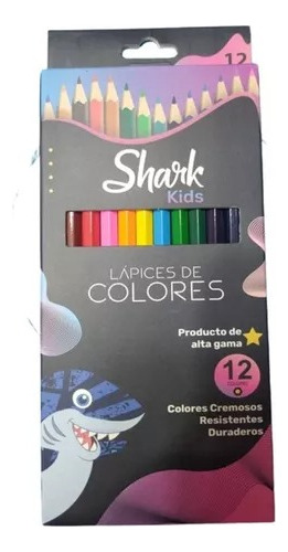 Creyones De Madera Shark Kids Caja X 12colores