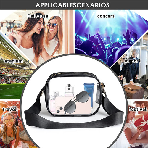 Bolso Bandolera Transparente Para Fanáticos De Los Deportes,