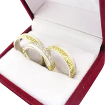 Comprar Alianzas Plata Y Oro Con Anillo Compromiso Casamiento Combo