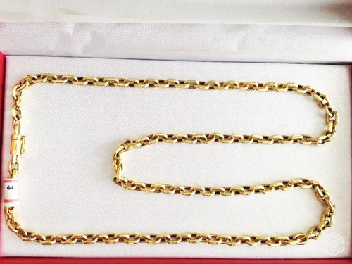 Imagem 3 de 3 de Corrente Cordão Cadeado 18 Gramas 5mm 70cm Ouro 18k 750