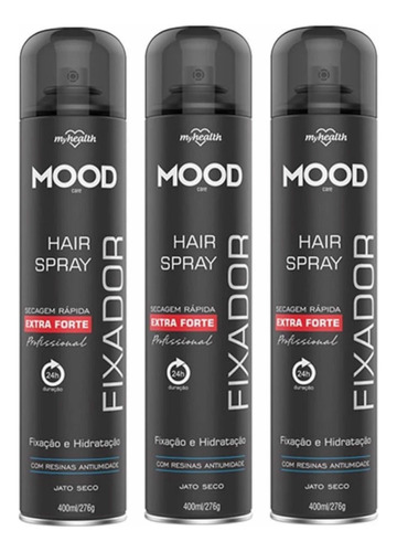 Fixador De Cabelos Mood 400ml Extra Forte