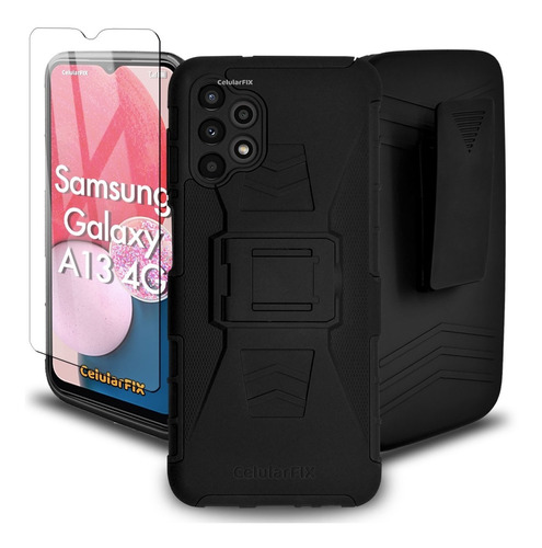 Funda Protector P/ Samsung A13 4g, Uso Rudo Clip C/ Cristal