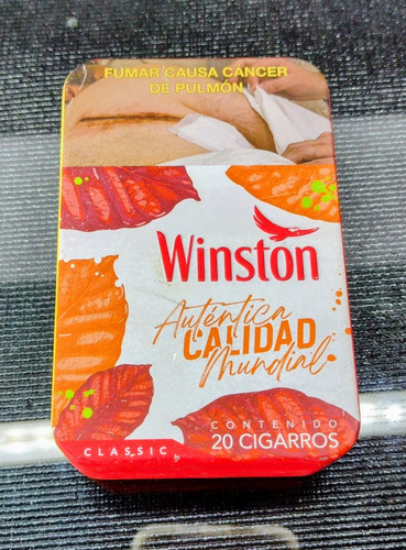 Cigarrera Metalica ' Winston Classic'' Textura Plastica.