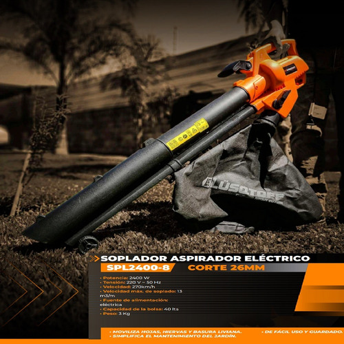 Sopladora Aspiradora Trituradora Lusqtoff 2400w Hojas