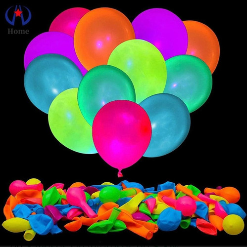 Globos Color Neon 10  Latex Calidad Helio 50 Piezas 