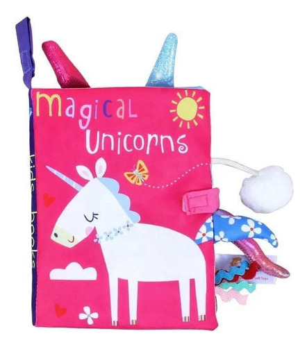 Libro Sensorial Tela Estimulación Temprana Bebé Unicornio