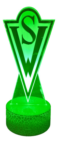 Insignia Santiago Wanderers Lampara 3d 7 Colores Led Wander