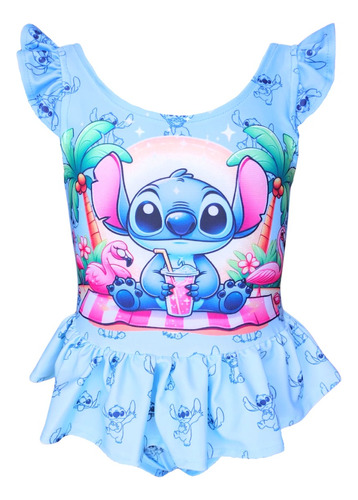 Traje De Baño Licra Niña Lilo Y Stitch Ropa Playa