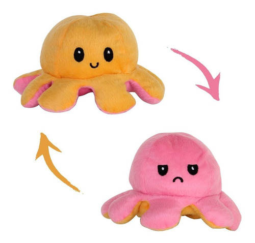 Imagem 2 de 9 de Polvo Reversível Pelúcia Humor Pequeno