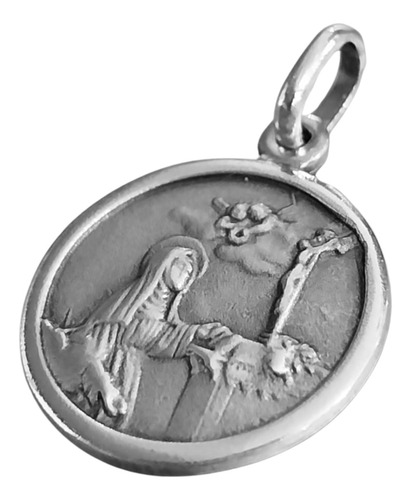 Medalla Santa Rita 18mm Grabado Sin Cargo Chiarezza Gris