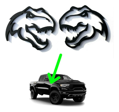 Emblemas Salpicaderas T-rex Trx Ram 1500 Hellcat Demon Style