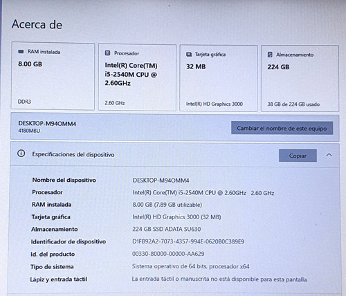 Laptop Lenovo T420 Core I5, 8gb Ram, 240gb Ssd (fedorimx) (Usado)