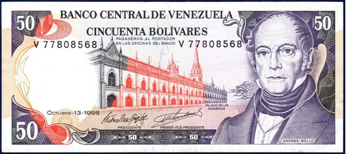 Billete 50 Bolívares V8 Octubre 13 1998 Andrés Bello