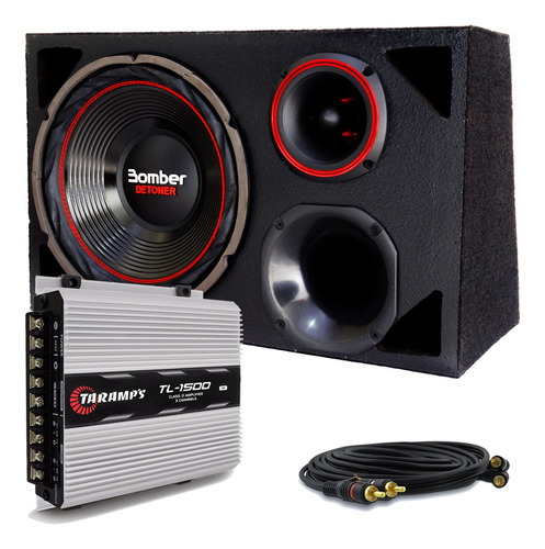Caixa Som Carro Automotivo Bomber Detoner + Taramps Tl 1500