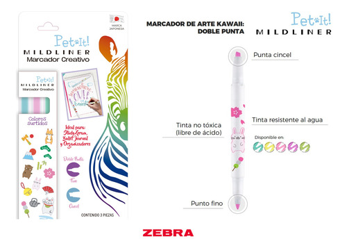 Zebra Paquete J Roller-le + Mildliner Pet-it Milk Multicolor Multicolor