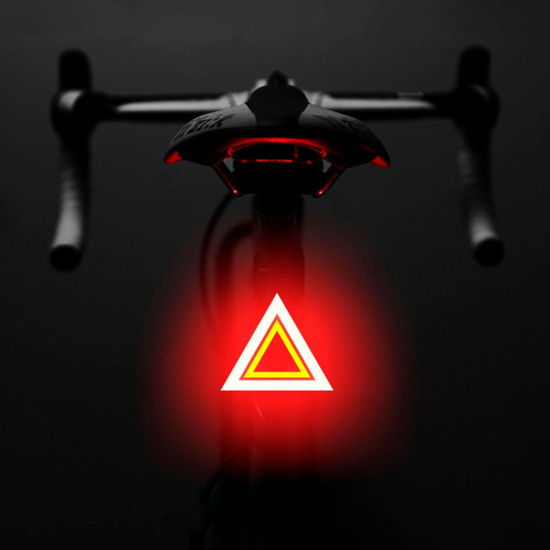 Lanterna Sinalizador Traseira Triangular Bike Pisca Vermelho/amarelo
