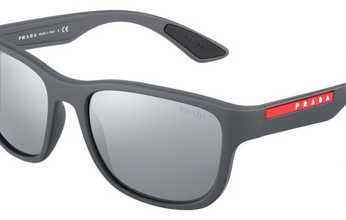 Óculos De Sol Prada Ps01us Ufk5l0 59 Cor Cinza lente Prata Desenho Quadrada