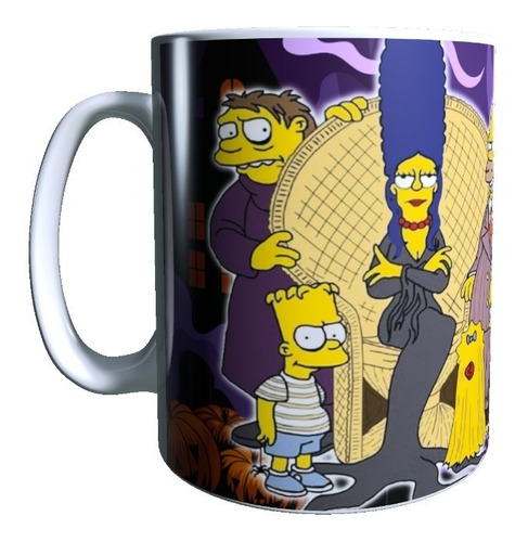 Taza Familia Adams. Casitas De Terror Halloween Los Simpsons