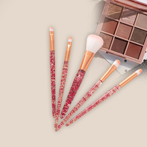 Conjunto De 5 Pinceles De Maquillaje Con Brillo Deslumbrante