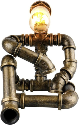 Lámpara De Mesa Steampunk Efaycrr , Estilo Robot Vintage