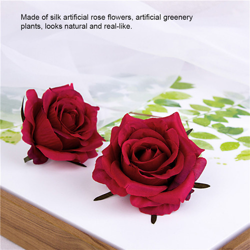 10 Piezas De Seda Artificial Brotes Rosas Cabezas Flores Diy