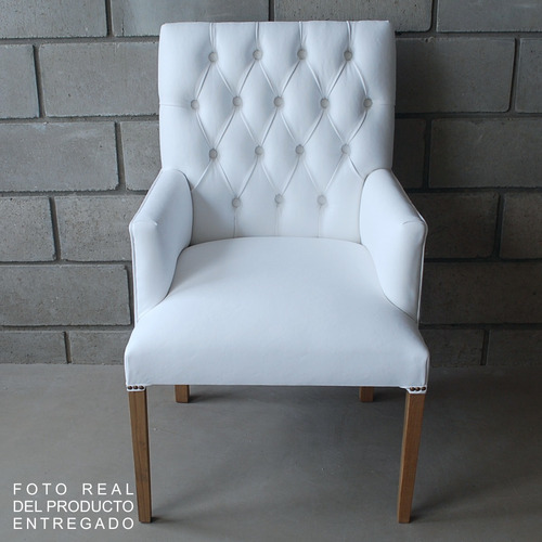 Imagen 4 de 10 de Silla Sillon Cabecera Apoyabrazos Respaldo Capitone Paraiso