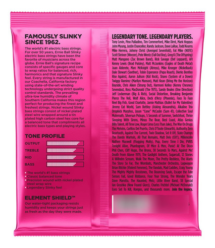 Imagen 2 de 2 de Ernie Ball Cuerdas Bajo Slinky Nickel Wound 45-100