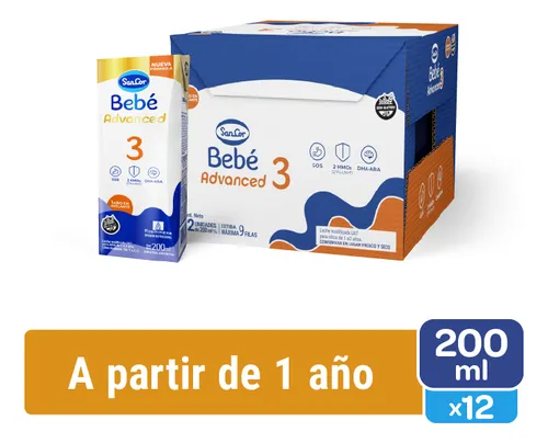 comprar Pack X12 Sancor Bebé 3 Advanced 200ml Sabor Sin Sabor