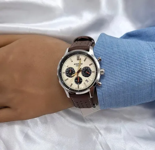 チビ〜 Relógio Casio Edifice Cronógrafo - Efr-575l-7adf Marrom Prateado