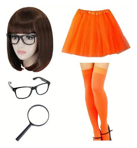 Disfraz Intelectual Estilo Velma Vilma Dinkley Mujer Naranja Unitalla