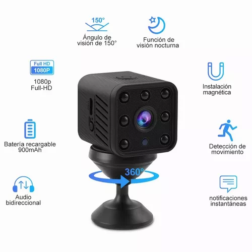 2023 Mini cámara de seguridad para el hogar 1080P HD WiFi inalámbrica Vista  remota Super Mini cámaras de vigilancia Nanny Cam Grabadora pequeña Monitor  de bebé – Los mejores productos en la