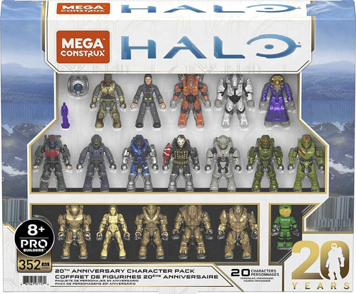 Set De Personajes De Celebración 20 Años Mega Construx Halo