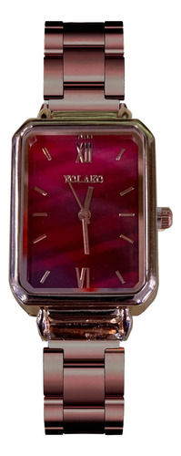Reloj Verde Pequeño De Acero Con Números Romanos Rectangular