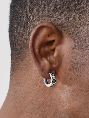 Chicsilver Pendientes De Aro De Plata Para Hombre Con Nudo C